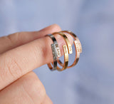 Adjustable Personalized Wrap Ring-Custom Names, Date, Numbers, Any Text