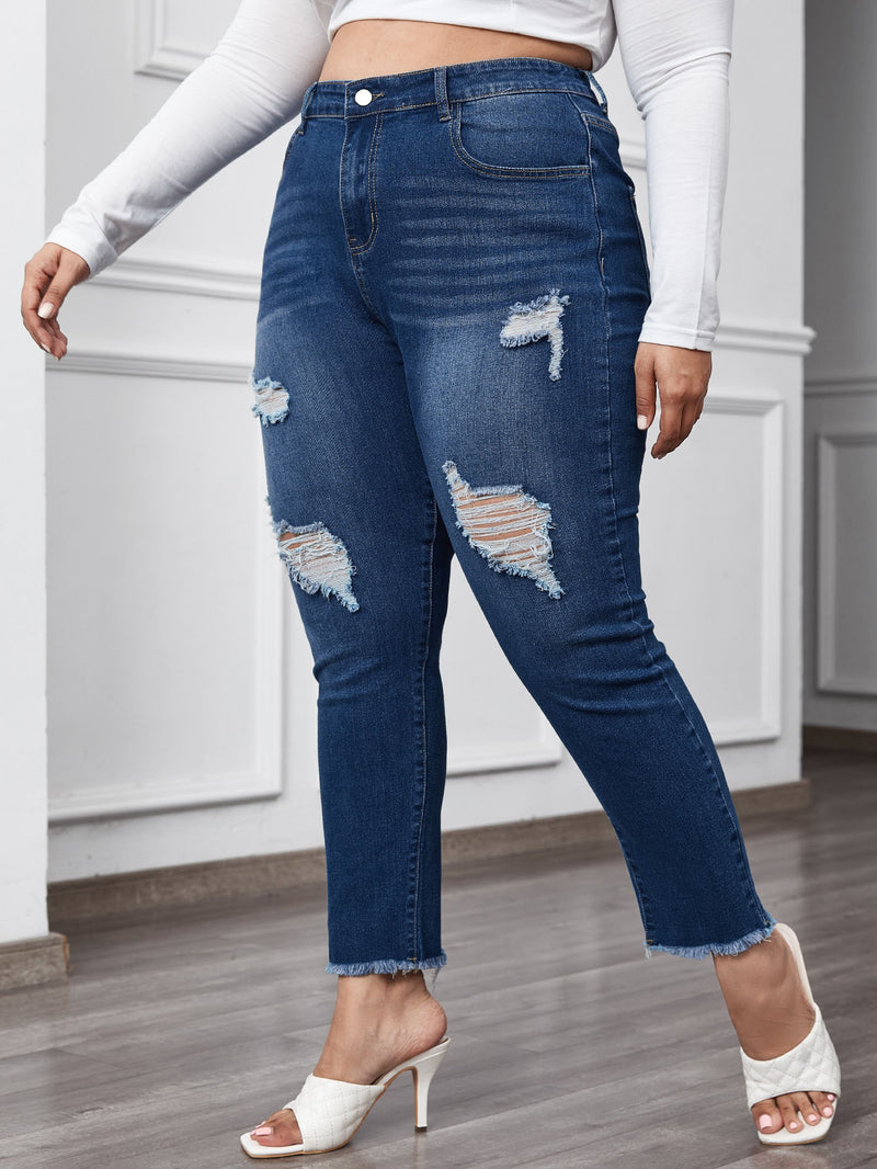 Plus Size Ripped Skinny Jeans