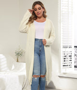 Plus Size Solid Open Front Cardigan