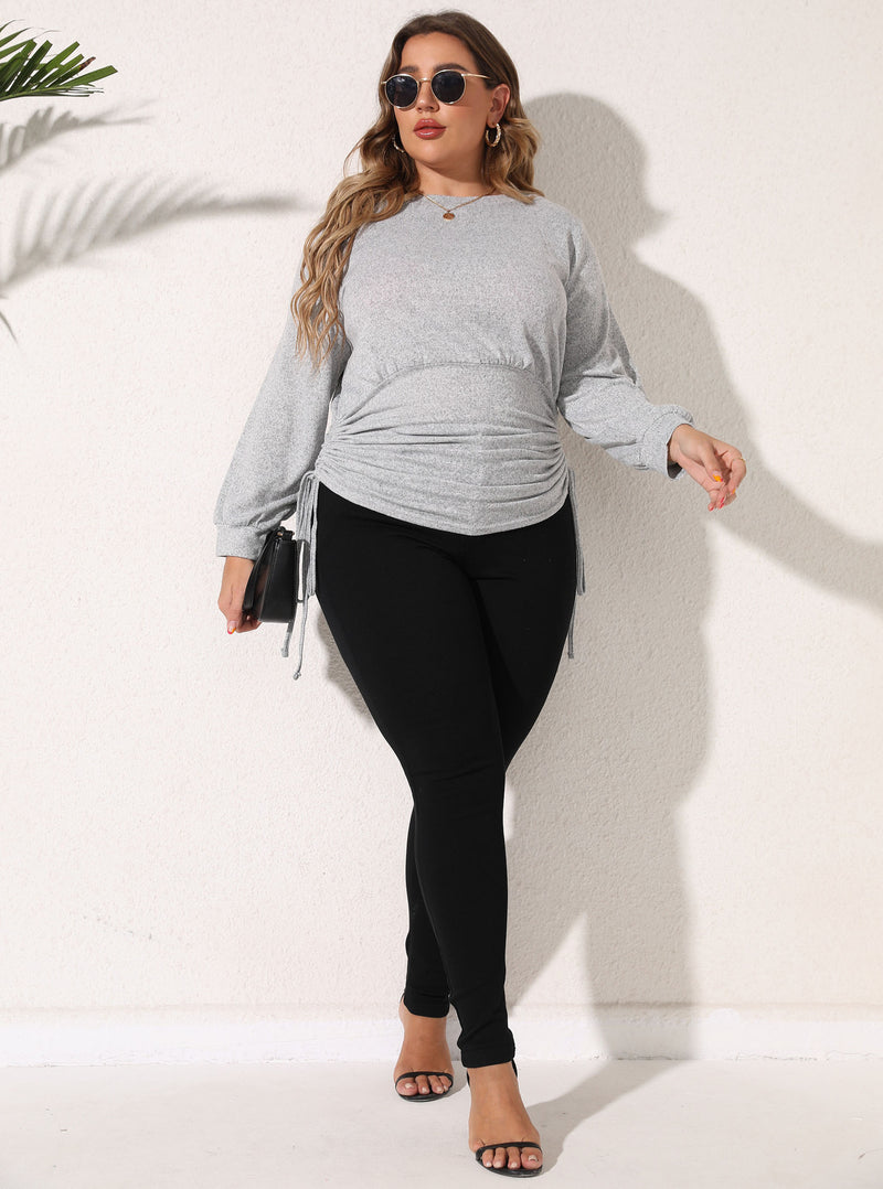 Plus Size Drawstring Waist Top