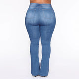 High Waist Raw Hem Bootcut Jeans