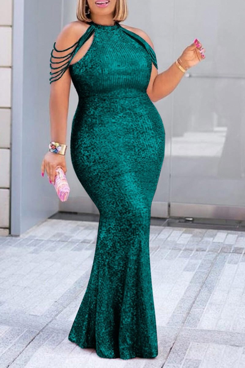 Plus Size Sequin Maxi Dress