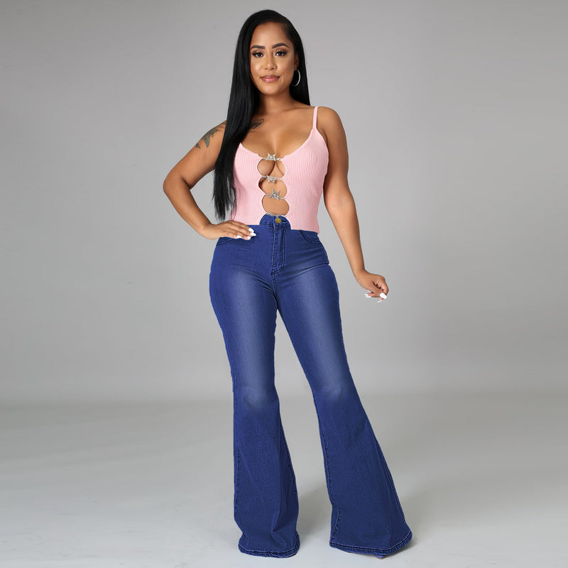 High Waist Flare Leg Jeans