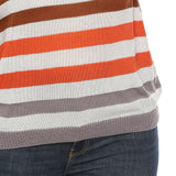 Plus Size Striped Pattern Drop Shoulder Sweater