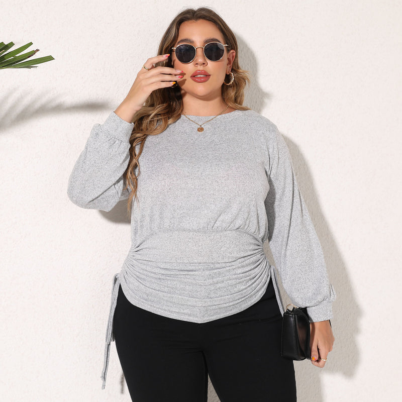 Plus Size Drawstring Waist Top