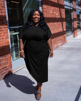 Plus Size Comfy Ruched Bodycon Dress