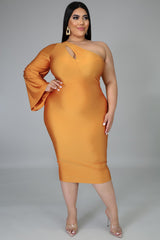 Plus Size One Shoulder Bodycon Dress