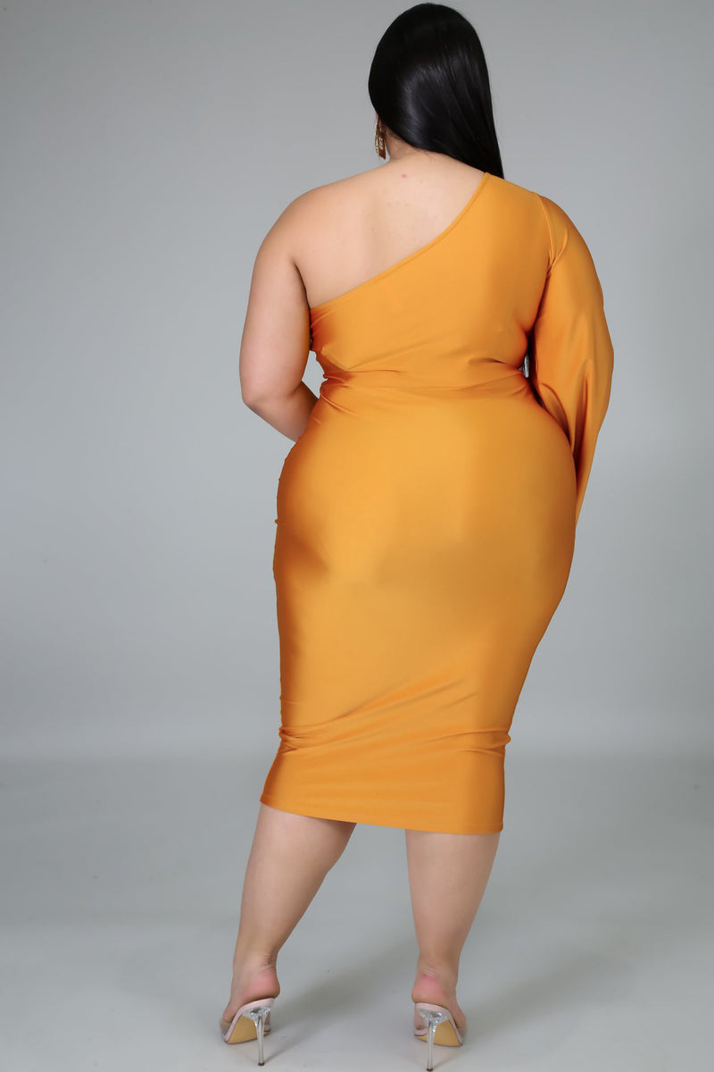 Plus Size One Shoulder Bodycon Dress