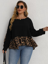 Plus Size Casual Leopard Top