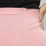 Pink Zipper Back Straight Leg Pants