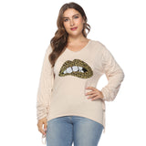 Plus Size Drawstring Sleeve High Low Tee Top