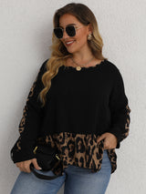 Plus Size Casual Leopard Top