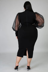 Plus Size Mesh Bodycon Dress