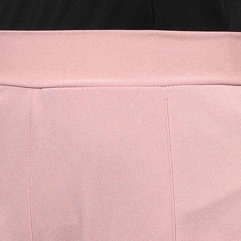 Pink Zipper Back Straight Leg Pants