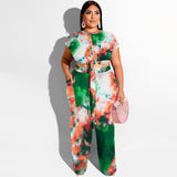 Plus Size Tie Dye Top & Pants Set