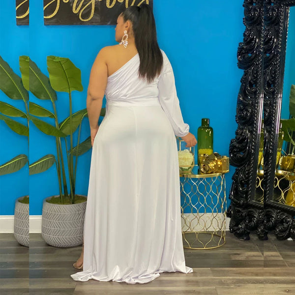 Plus Size One Shoulder Dress