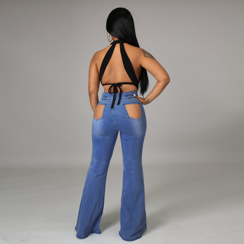 High Waist Flare Leg Jeans