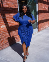 Plus Size Comfy Ruched Bodycon Dress