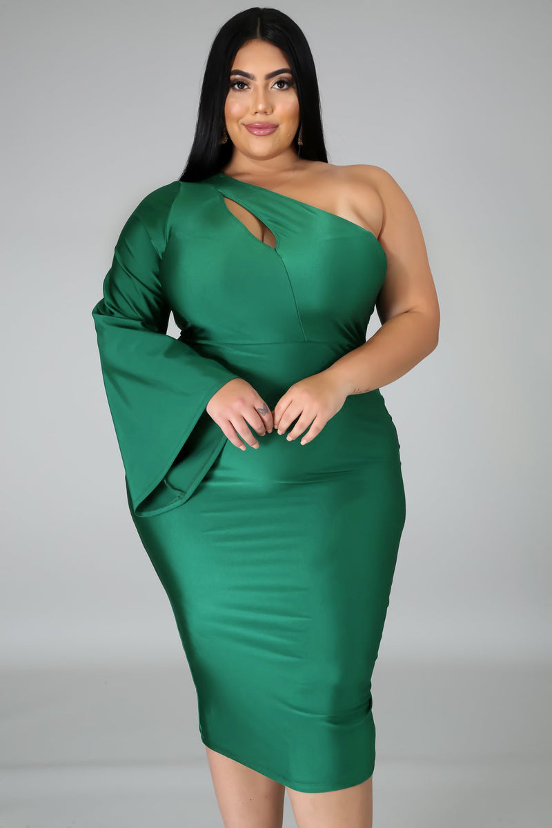 Plus Size One Shoulder Bodycon Dress