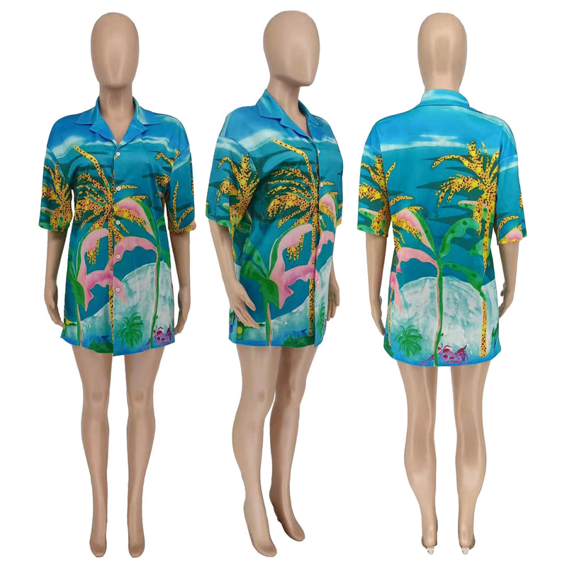 Tropical Print Blouse