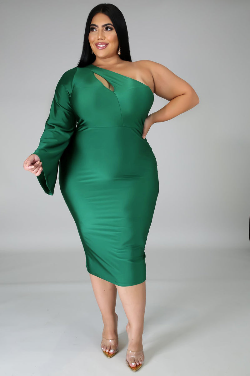 Plus Size One Shoulder Bodycon Dress