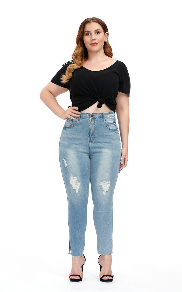 Plus Size Ripped Skinny Jeans