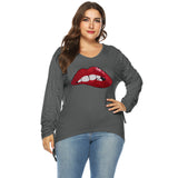 Plus Size Drawstring Sleeve High Low Tee Top