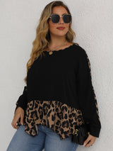 Plus Size Casual Leopard Top