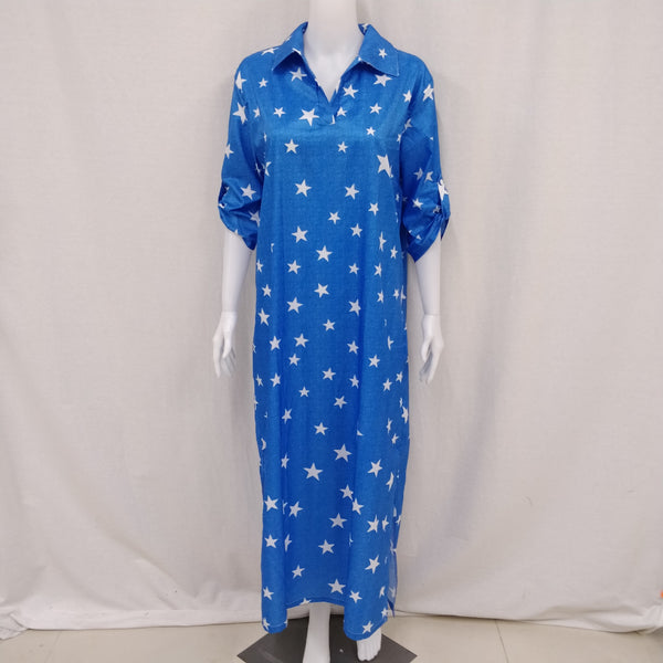 Star Print Shirt Dress