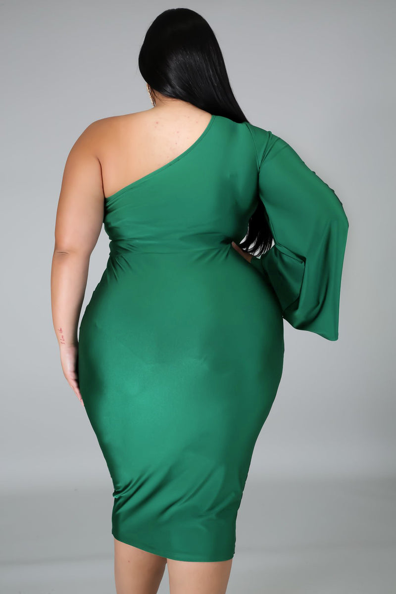 Plus Size One Shoulder Bodycon Dress