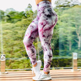 Tie Dye Absorbs Sweat Breathable Seamless Leggings