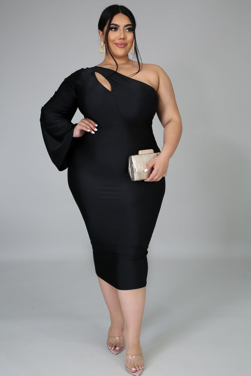 Plus Size One Shoulder Bodycon Dress