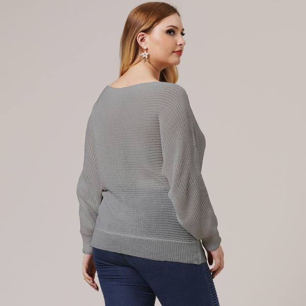 Plus Size Drop Shoulder Sweater