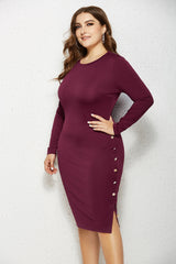 Solid Bodycon Midi Dress