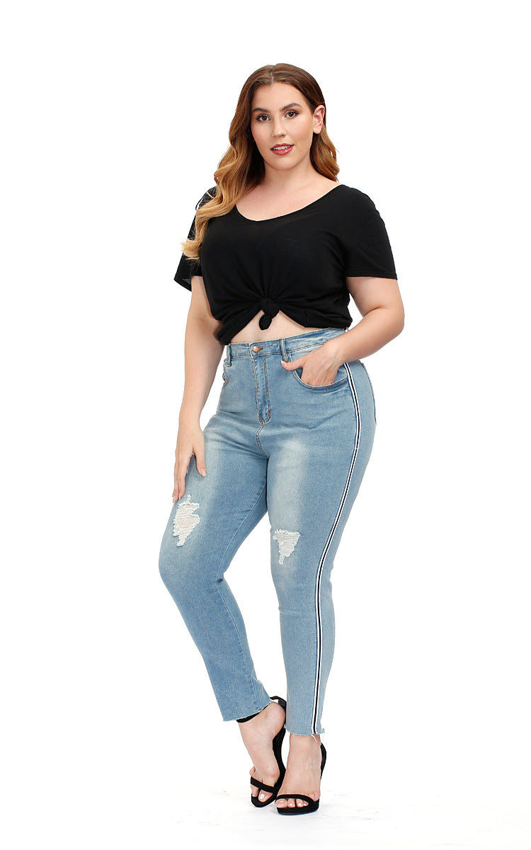 Plus Size Ripped Skinny Jeans