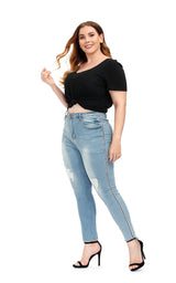 Plus Size Ripped Skinny Jeans