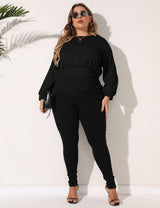 Plus Size Drawstring Waist Top