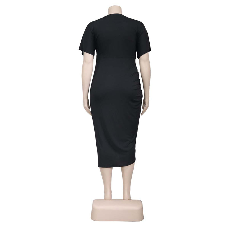 Plus Size Comfy Ruched Bodycon Dress