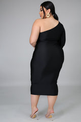 Plus Size One Shoulder Bodycon Dress