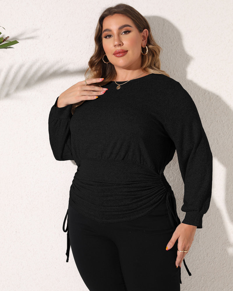 Plus Size Drawstring Waist Top