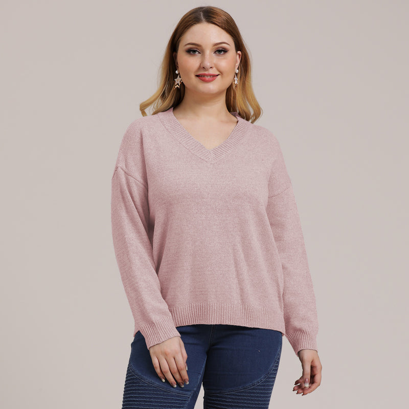 Plus Size V Neck Sweater