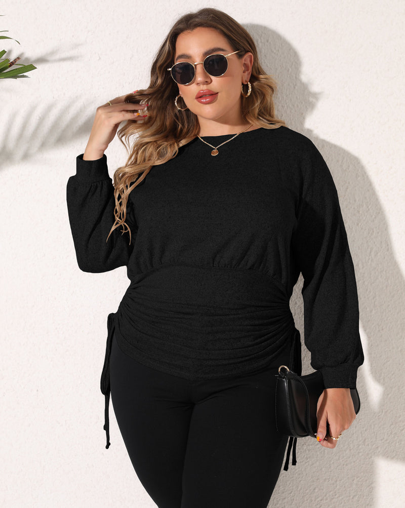 Plus Size Drawstring Waist Top