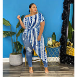 Plus Size High Split Tie Dye Dress