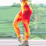 Tie Dye Absorbs Sweat Breathable Seamless Leggings