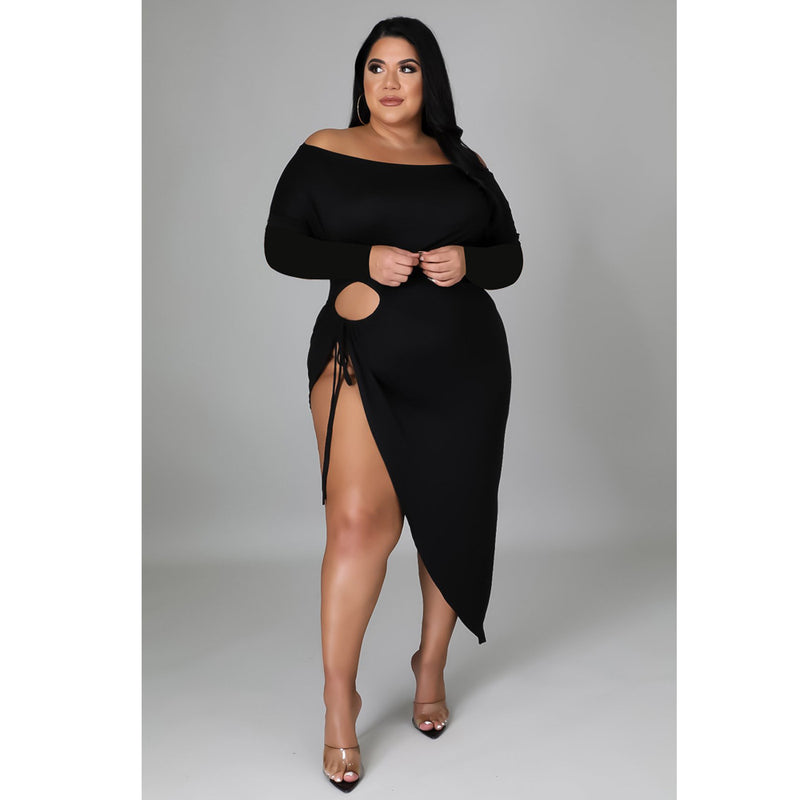 Plus Size High Split Dress