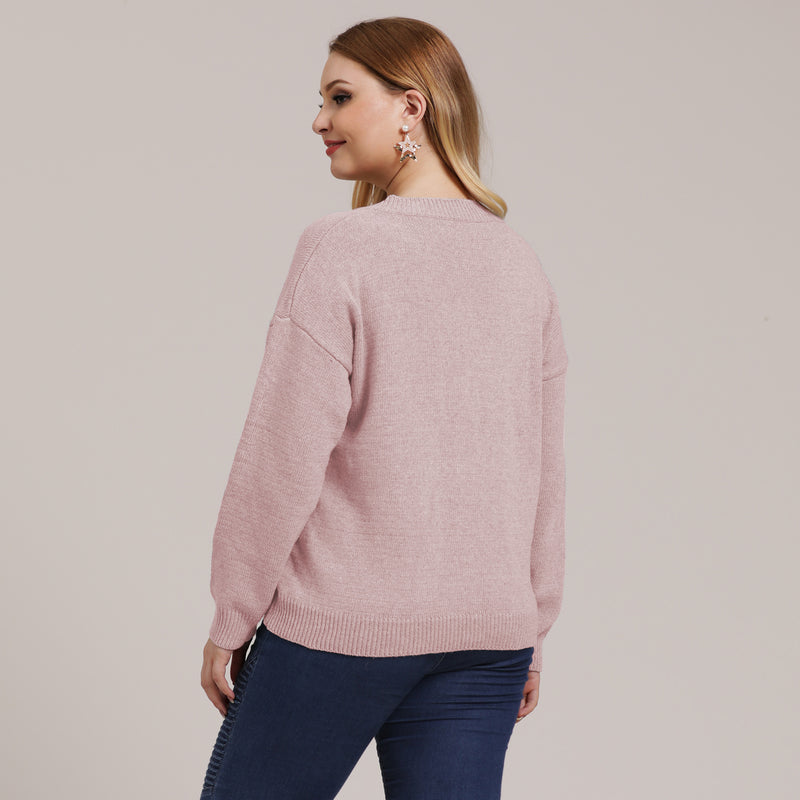 Plus Size V Neck Sweater