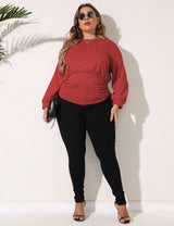 Plus Size Drawstring Waist Top