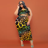 Plus Size Crop Top & Skirt Set