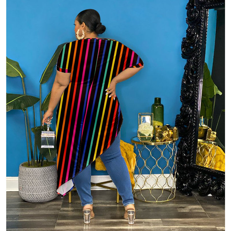 Plus Size High Split Tie Dye Dress