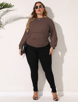 Plus Size Drawstring Waist Top